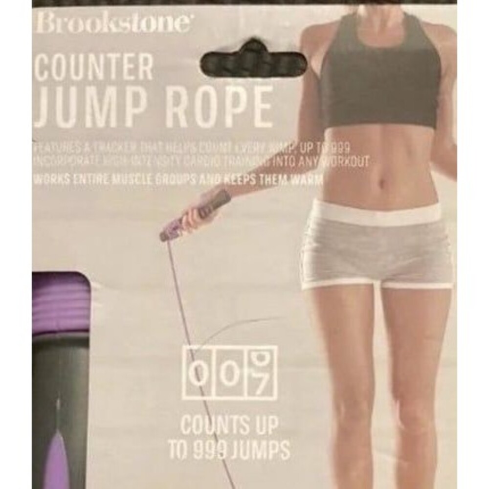 Brookstone Counter Jump Rope For Fitness Counts Up To 999 Jumps Adjustable 9 Ft
